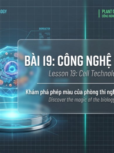 🧬 Bài 19: Công nghệ tế bào | Sinh học 10 – Kết nối tri thức với cuộc sống Bạn có biết từ một tế bào thực vật nhỏ bé, các nhà khoa học có thể tạo ra hàng nghìn cây giống mới? Hay nhiều thành tựu y học hiện đại như nuôi cấy mô, thụ tinh trong ống nghiệm và liệu pháp tế bào đều bắt nguồn từ công nghệ tế bào? 🔬🌱 Trong video này, chúng ta sẽ cùng tìm hiểu khái niệm công nghệ tế bào, các quy trình cơ bản và những ứng dụng quan trọng của công nghệ tế bào trong nông nghiệp, y học, công nghiệp sinh họ