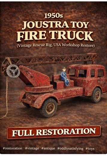 Part1|1950s Toy Fire Truck Restoration — Hero Red vs Rust #restoration #vintage #antique #oddlysatisfying #toys