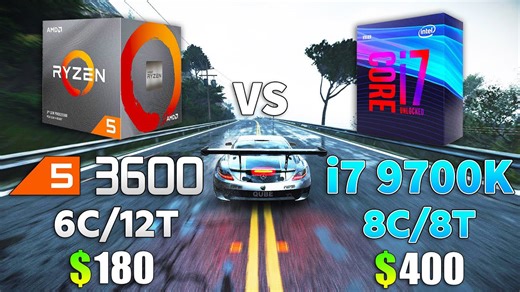 Ryzen 5 3600 vs i7 9700K test in 9 games