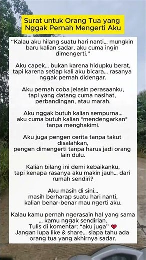 Surat untuk Orang Tua yang Nggak Pernah Mengerti Aku