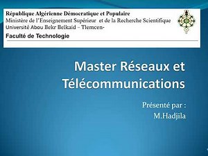 Présentation Master Réseaux et Télécommunications
