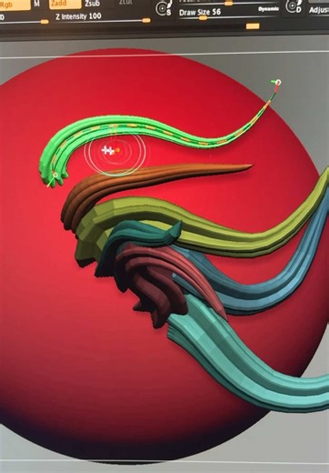 Playing with UV unwrapping and curve alphas in zbrush #3dsculpting