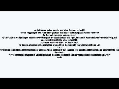 DocuSign Api - Template with eNotary