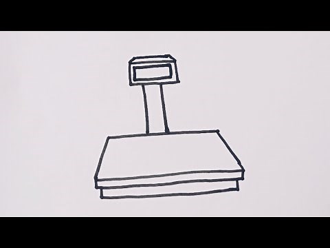 How to draw electric scale easy/Weighing machine drawing easy step by step/weight scale drawing