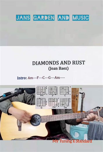 Jam Tutorial -Diamonds and Rust by Joan Baez (low key beginner's version) #acousticguitarlessons #guitartutorial #chords