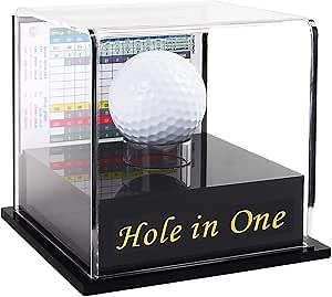 Golf Ball Display Case for Hole in one Ball with Scorecard Display, Golf Gifts, Accessories for Men and Women (Content: Hole in One)