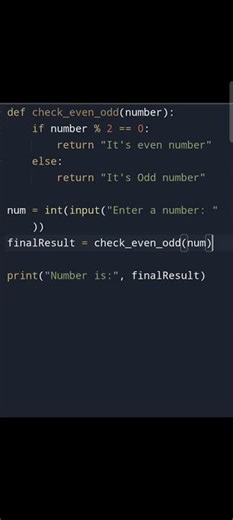 Python : Simple odd even function program