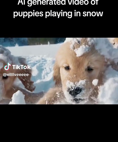 AI Generated Video of Puppies Playing in Snow