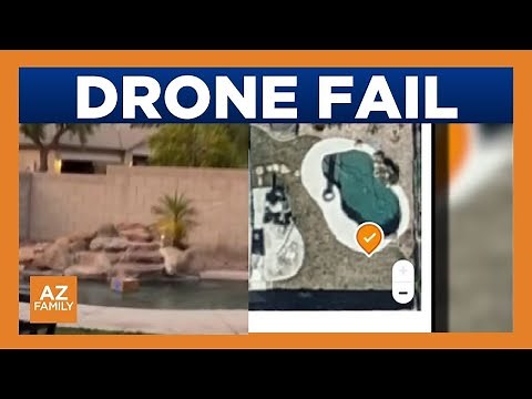 Amazon drone delivery goes wrong, package ends up in pool