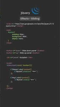 jQuery Effects - Sliding