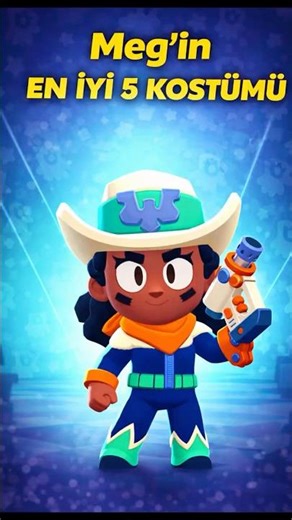 Hey everyone playing Meg! Top 5 Skins + Free Badge #brawlstars