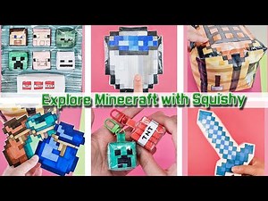 Minecraft Squishy Collection, Paperdiy, Paper Squishy, Tutorial, Crafts, TNT, zombi, crafting recipe