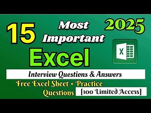 Excel Interview Questions & Answers (Part 1) | FREE Excel Sheet\rfor Practice!