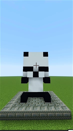 Minecraft Easy cute 🥰 Panda Statue Build 🐼🔥