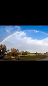 Check out this full rainbow and you can just make out the double rainbow above it. Welcome to Green acres farm #everyone | Green Acres Farm