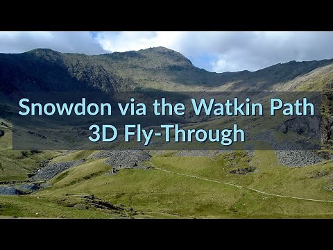 Hiking Snowdon via the Watkin Path : 3D Aerial Fly-Through of the Route