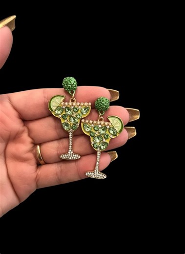 Margarita Earrings, With Lime 925 Sterling Silver Hypoallergenic Hooks - Etsy