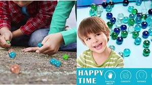 ShellKingdom 200 Count Bulk Assorted Colors Glass Marbles, Colorful Cat Eyes 9/16 Inch Round Marbles Toy for Kids for Aquarium/Game/Vase/Fish/Plant Decor