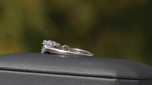 Ruby Moissanite Sterling Silver Three Stone Ring, Vintage Style - Etsy