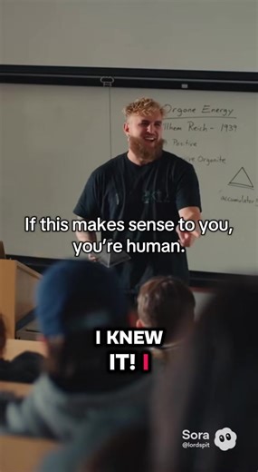 Jake Paul walks into a college classroom holding an Orgonite Pyramid and starts breaking down the real history — Wilhelm Reich, orgone energy, why this knowledge never makes it into textbooks. The students are locked in… until one of them starts glitching. Mid-lecture. Face distorts. Reality slips. Lizardman exposed. Jake doesn’t miss a beat. This isn’t comedy. It’s a metaphor. Some people can handle truth. Others short-circuit when Orgonite enters the room. Watch closely. The reactions tell you