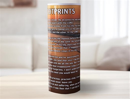 Footprints in the Sand Tumbler Wrap: Prayer Verse Poem (PNG Digital File) - Etsy