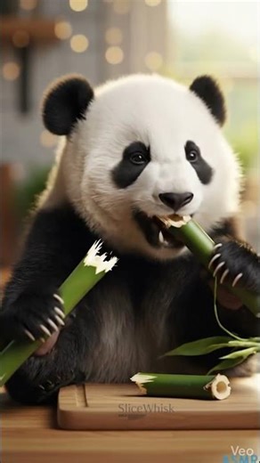 Panda & Dog ASMR | Cute Bamboo & Apple Eating Sounds |#asmr