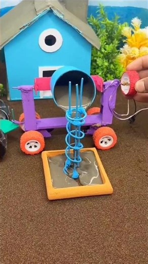 Toy Amazing Mini Tractor Pillar Making Machine | Real Working DIY Mini Bricks #shorts