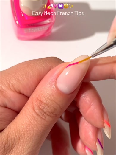 Simple Neon French Tips Tutorial ✨