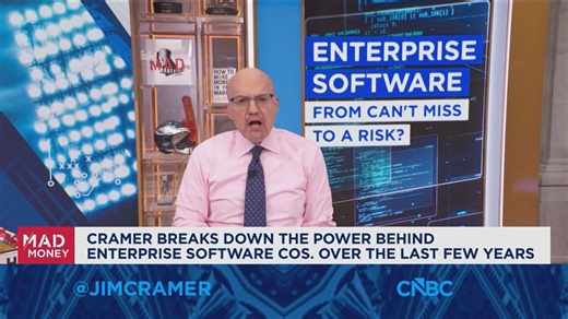 The enterprise software cohort was almost always a market leader, says Jim Cramer