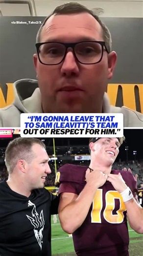 CBS Sports College Football on Instagram: "Kenny Dillingham responded to questions about Sam Leavitt’s future at ASU "
