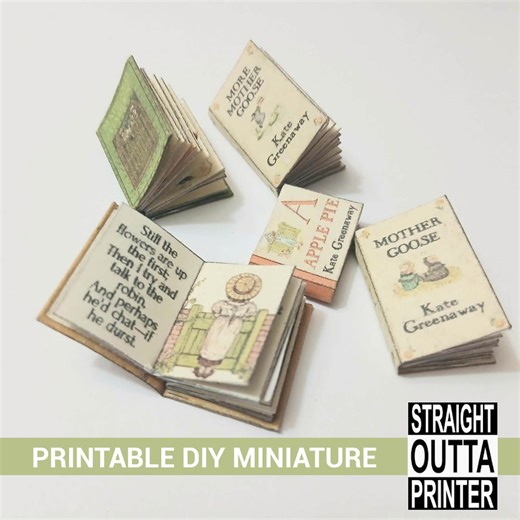 Kate Greenaway Mini Books Printable Kit | DIY Miniature Illustrated Books Set of 5 - Etsy