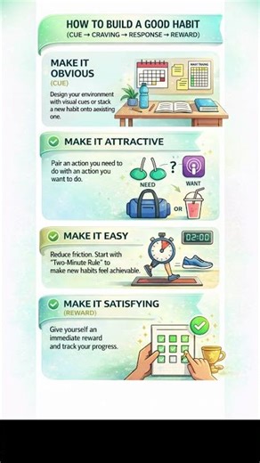 Build Any Habit FAST (4 Rules That Actually Work)|#shorts