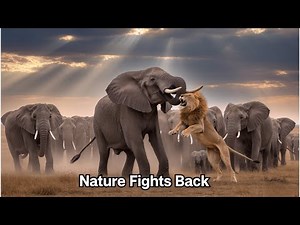 🐘When the Elephant Strikes Back:Ultra-Rare Footage of an Elephant Killing a Lion to Protect Its Calf