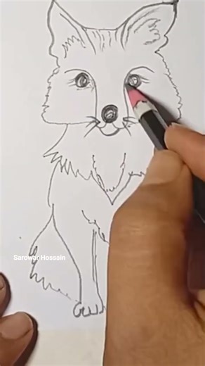 learn how to draw a cunning Fox #shorts #shortsvideo