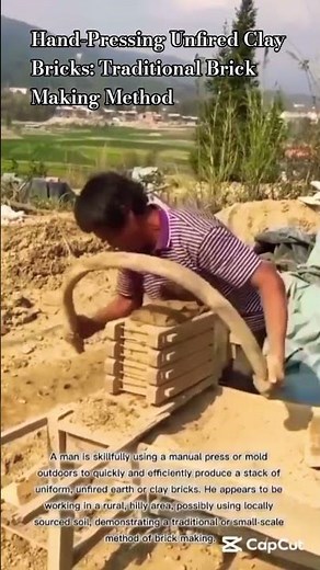 Hand-Pressing Unfired Clay Bricks: Traditional Brick Making Method