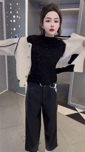 new Shop Knitted Sweater, Autumn and Winter Color Block Long Sleeve Tassel 126