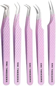 Fiber Tip Lash Tweezers For Eyelash Extension Tweezers Professional