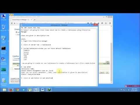 Creating Tablespace using Oracle Enterprise Manager