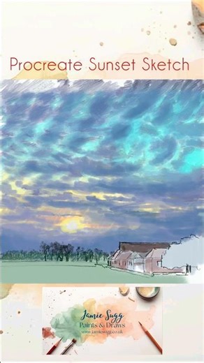 Procreate sunset Sketch #procreate #procreateart #sunset #sketch #ipad #artist