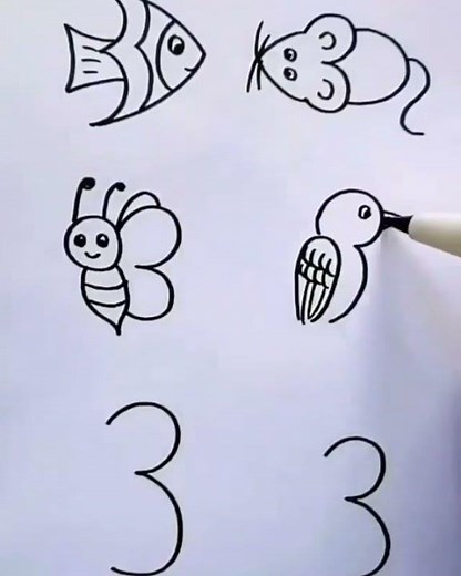 Drawing from number 3 - Desenho a partir do número 3