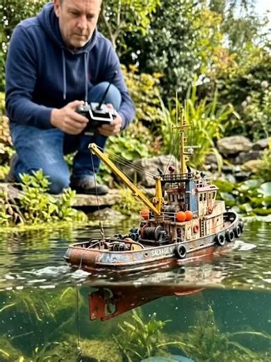 RC Salvage Vessel Recovers Sunken Car