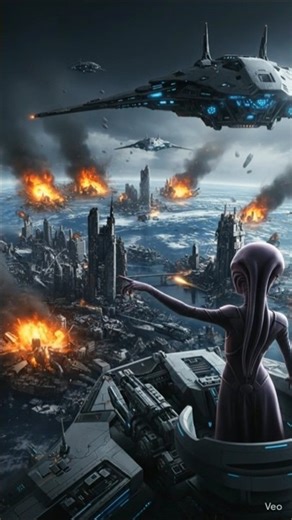 Futuristic City Under Attack – Sci-Fi Action Scene" #shorts