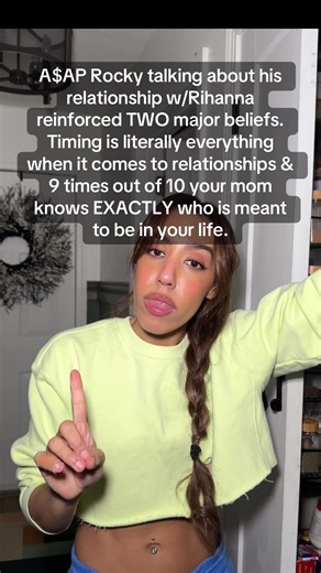 Timing is definitely a key ingredient when it comes to relationships and it seems like Rihanna and A$AP got together at the right time for their lives which is adorable for them. Also it’s scary how moms just know who the right people are for you 😂#rihanna #asaprockyrihanna #relationships #timing #momsknowbest