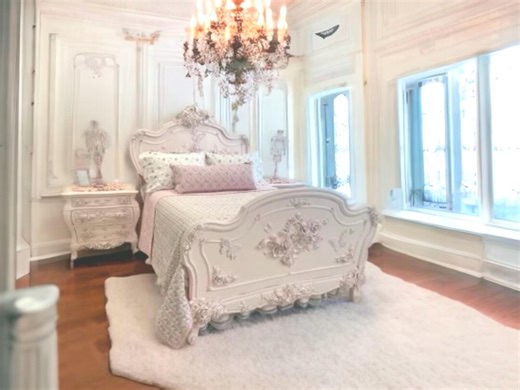 Queen French Victorian Bed Frame – Shabby Chic Roses Butterflies - Etsy