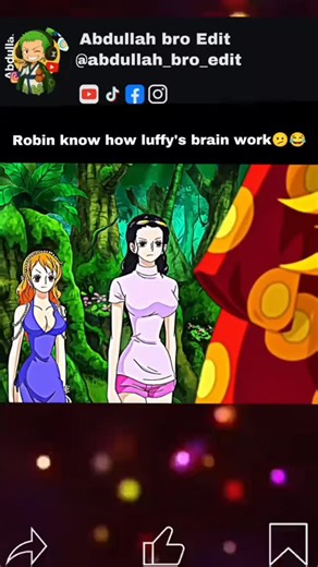 Abdullah Bro Edit on Instagram: "Luffy X Robin is perfect 🌚 #luffy #robin #onepiece #animeedit #funnymoments"