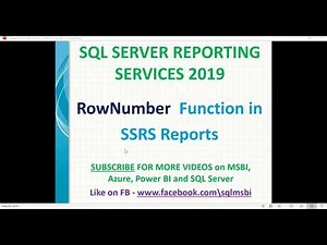 SSRS Expressions | RowNumber in SSRS | ssrs row number function