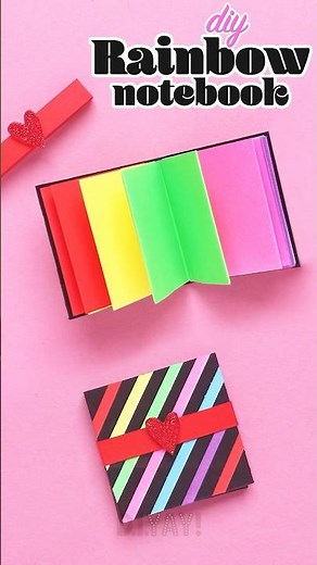 How to make Rainbow Notebook 🌈 #diy #papercrafts #backtoschool