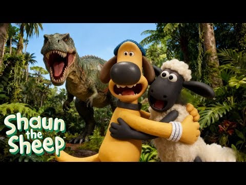 Rescuing Shaun and Bitzer From Dinosaurs in the Time Machine - Shaun The Sheep | Color WOW