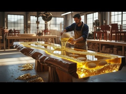 The Perfect Epoxy Table Making Process by a Young Carpenter!