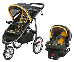 Amazon.com : Graco FastAction Jogger Travel System or SnugRide Click Connect 35 Elite, Sunshine : Baby